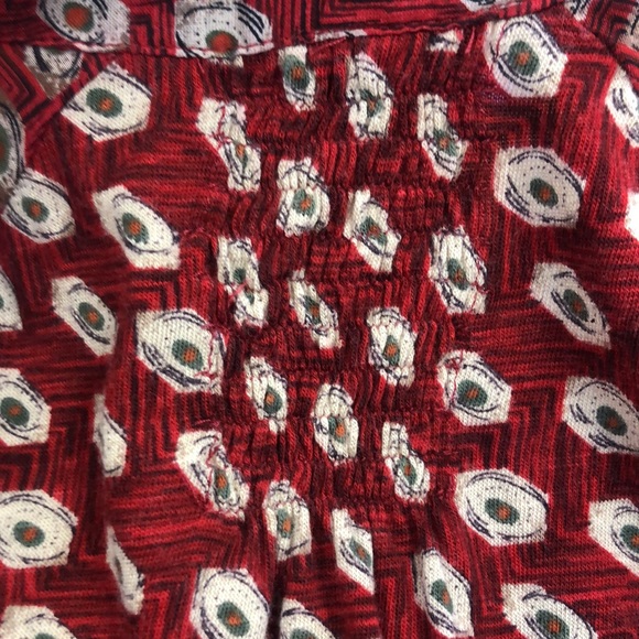 Tiny Navy Floral w/embroidery SL button front. Size S - Picture 6 of 8